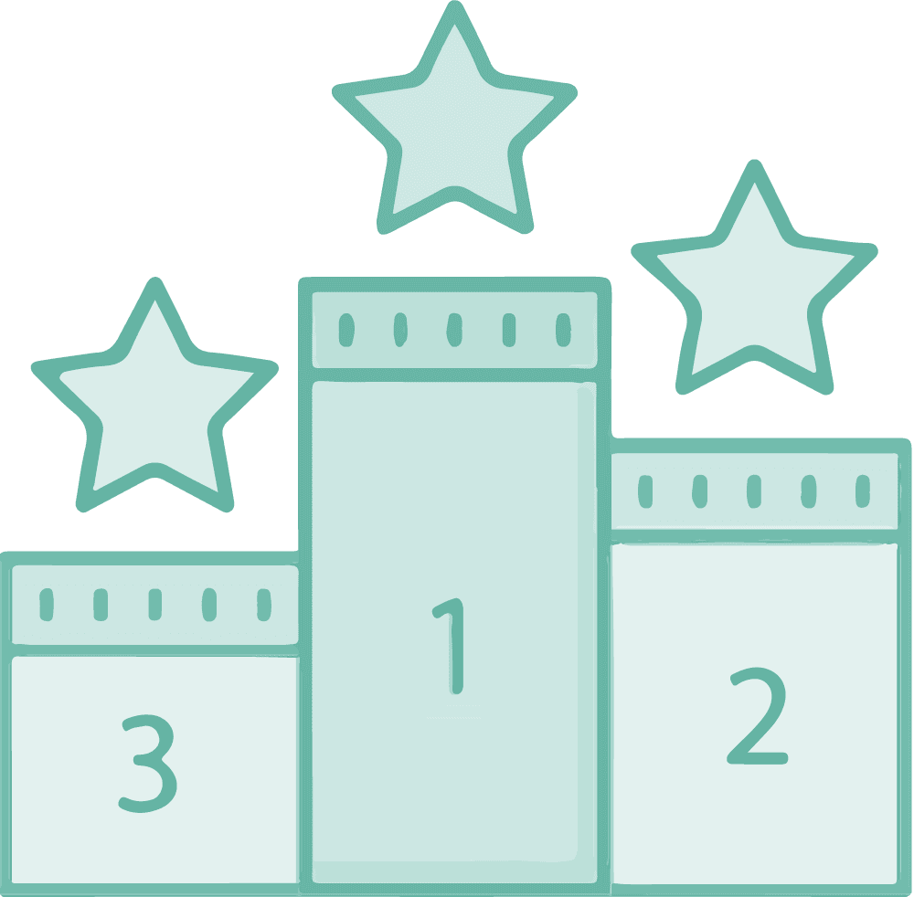 Podium illustrant les classements DAUR des écoles d'enseignement supérieur